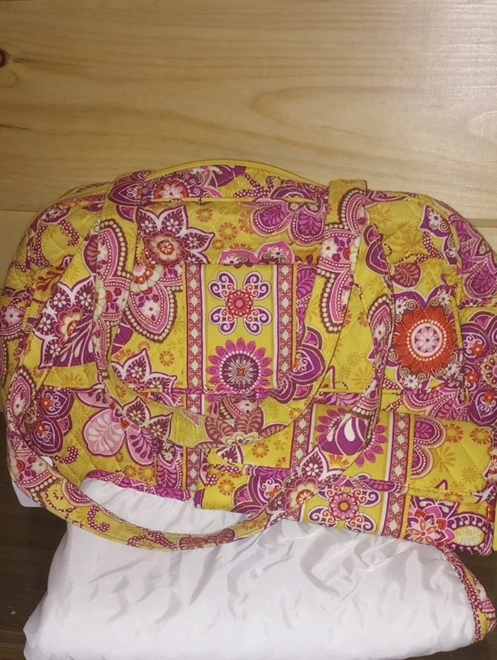 Vera Bradley Diaper Bag Quilted Yellow & Pink Floral With Matching Wallet